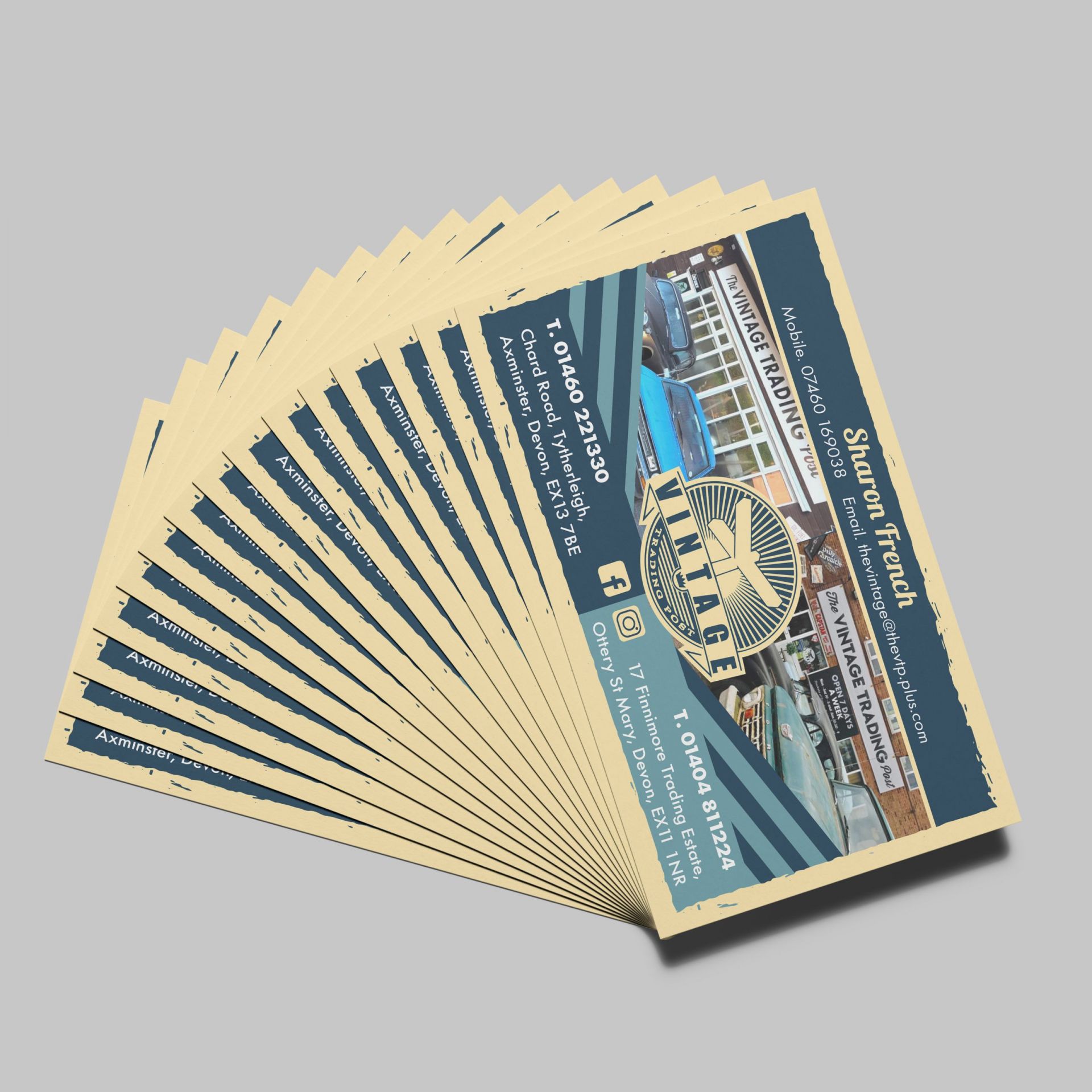 Business cards for the Vintage Trading Post