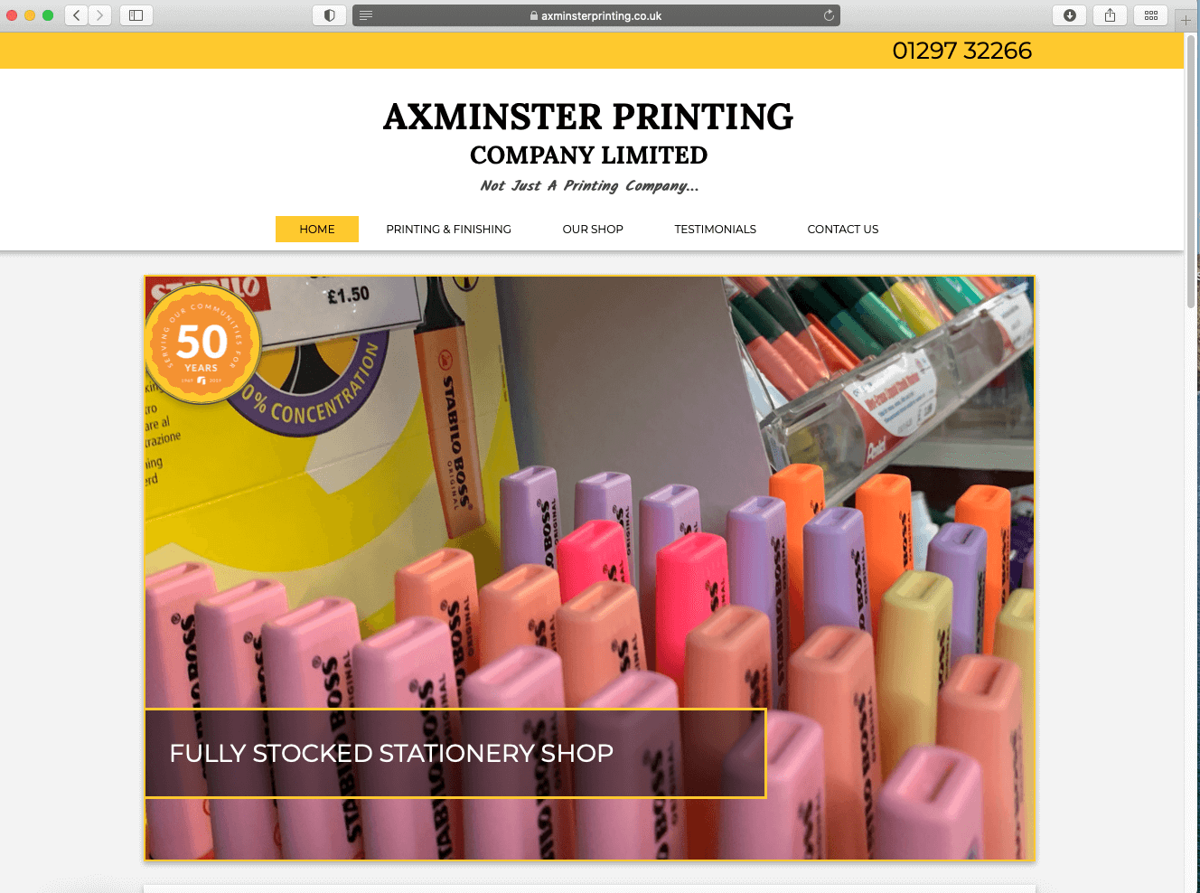 Axminster Printing Website